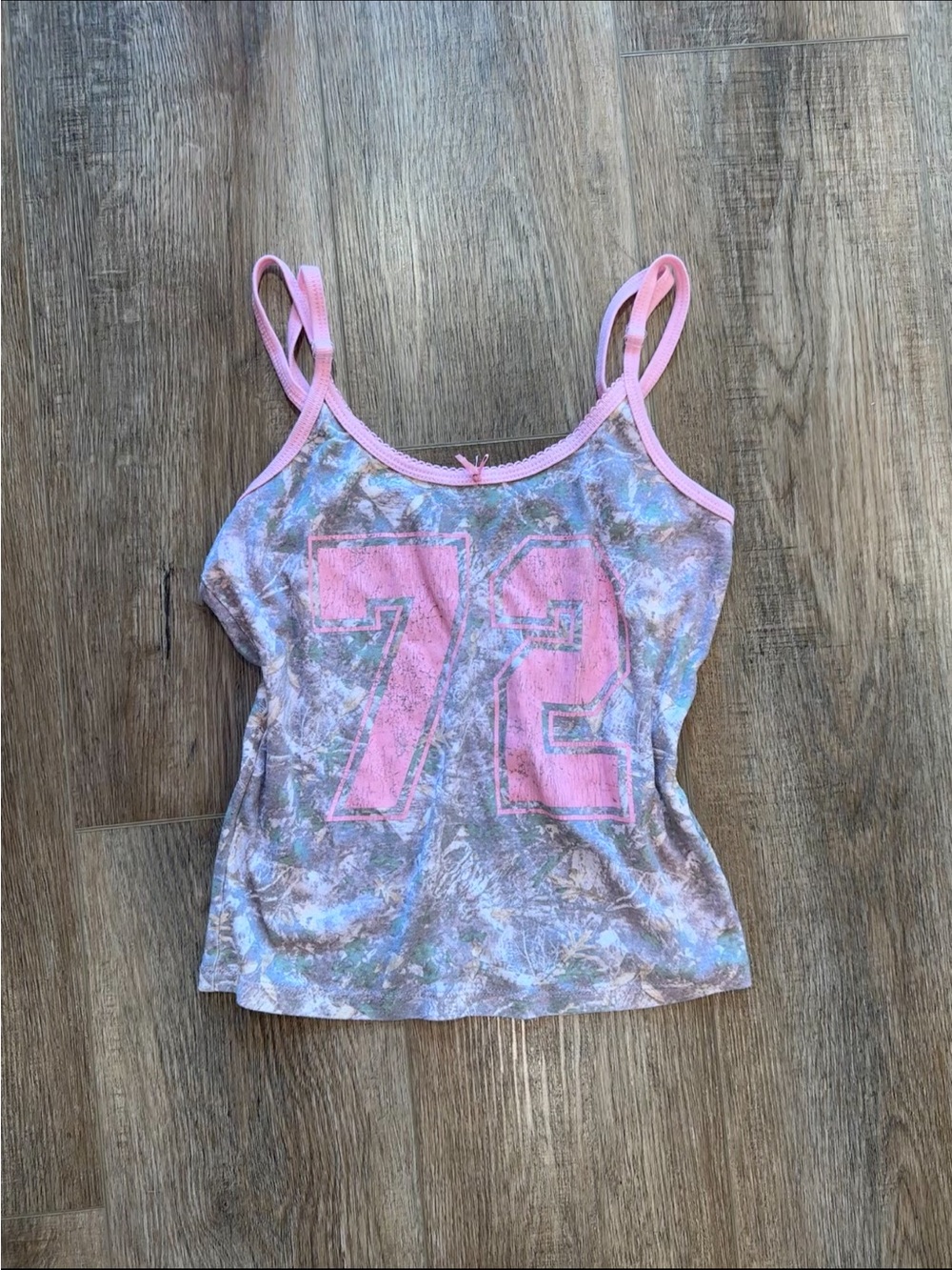 Pink Graphic Camo Tank Top